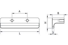 Bouton elan ea32 l50 alu look inox 